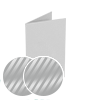 Klapp-Visitenkarten hoch 5/5 farbig mit beidseitig partieller UV-Lackierung <br>beidseitig bedruckt (CMYK 4-farbig + 1 Silber-Sonderfarbe)