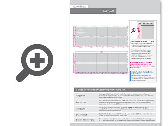 Product Bild faltblatt__gefalzt_auf_din_a7__vertikaler_wickelfalz__10-seitig