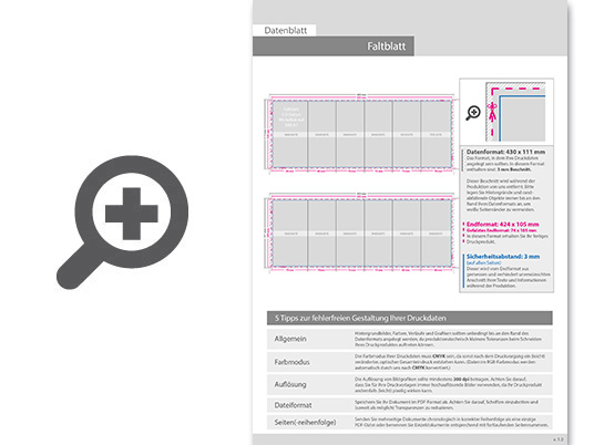 Product Bild faltblatt__gefalzt_auf_din_a7__vertikaler_wickelfalz__12-seitig