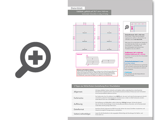 Product Bild faltblatt__gefalzt_auf_29_7_cm_x_14_0_cm__horizontaler_zickzackfalz__6-seitig