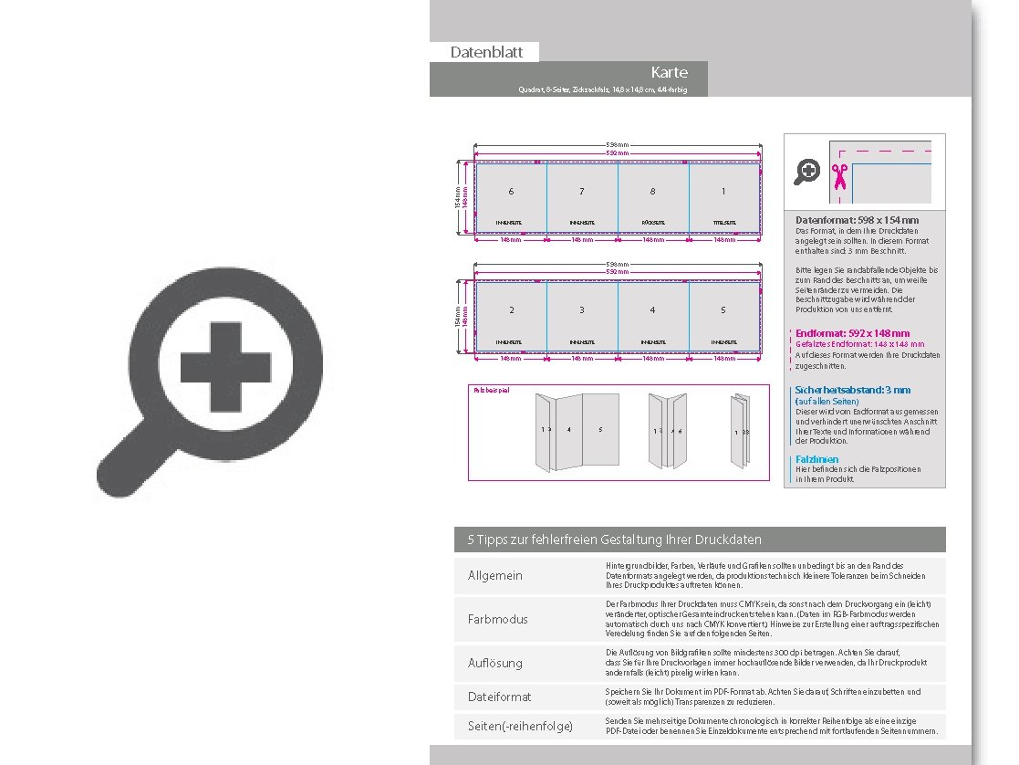 Product Bild trauerkarte__gefalzt_auf_quadrat_14_8_cm_x_14_8_cm__vertikaler_zickzackfalz__8-seitig