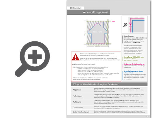 Product Bild veranstaltungsplakat_auf_hohlkammerplatte_in_haus-form_konturgefr__st___einseitig_4_0-farbig_bedruckt