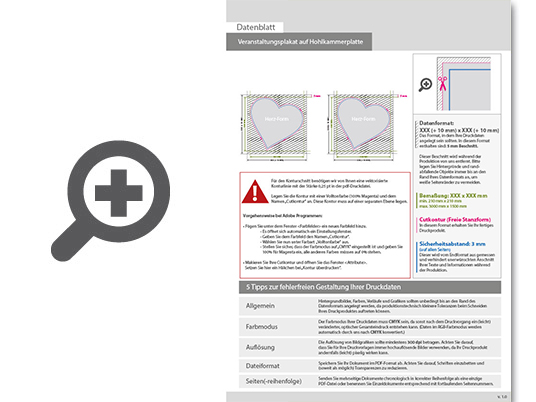 Product Bild veranstaltungsplakat_auf_hohlkammerplatte_in_herz-form_konturgefr__st___beidseitig_4_4-farbig_bedruckt