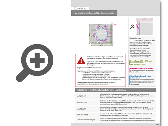 Product Bild veranstaltungsplakat_auf_hohlkammerplatte_in_schneeflocke-form_konturgefr__st___einseitig_4_0-farbig_bedruckt