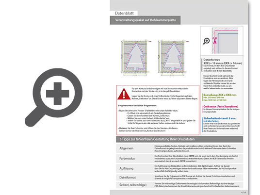 Product Bild veranstaltungsplakat_auf_hohlkammerplatte_in_tannenbaum-form_konturgefr__st___beidseitig_4_4-farbig_bedruckt