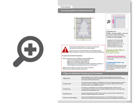 Product Bild veranstaltungsplakat_auf_hohlkammerplatte_in_tannenbaum-form_konturgefr__st___einseitig_4_0-farbig_bedruckt